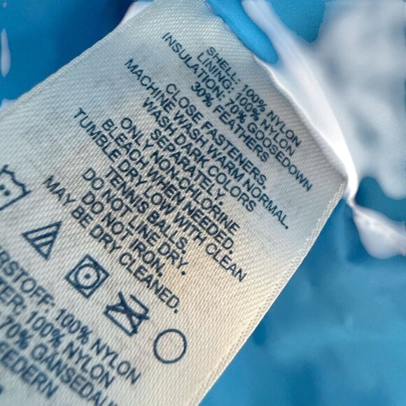 LANDS END Goose Down Vest Medium Blue Puffer Womens Jacket - Picture 9 of 11